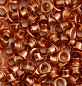 Eyelets metallic copper 25st