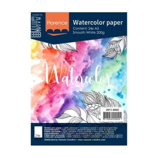 Florence  Aquarelpapier smooth A5 200g White 24pcs