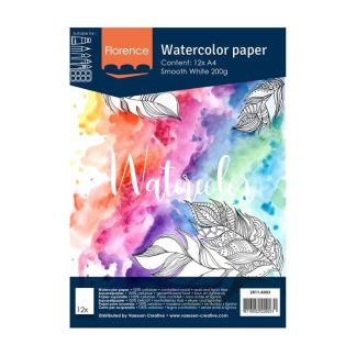 Florence  Aquarelpapier smooth A4 200g White 12pcs