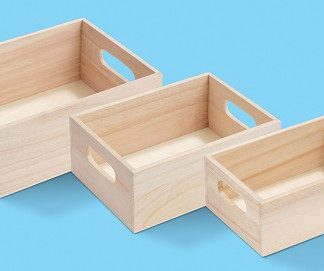 Houten doos- set met 3-20-18 en 16cm