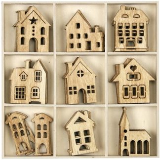 Wooden house 5x9pcs