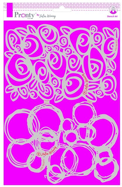Pronty Crafts Roses & Grunge Circles Stencil