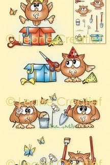 LeCrea - combi clear stamp Owlies