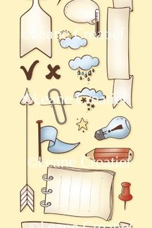 Clear stamp Banners- arrows & icons