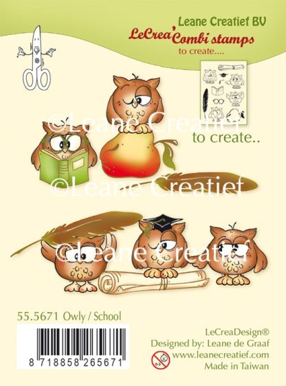 LeCreaDesign - combi clear stamp Owly / School