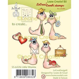 LeCreaDesign combi clear stamp Wormen