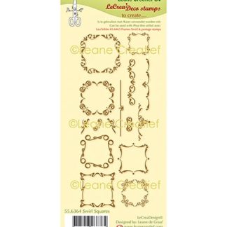 LeCreaDesign combi clear stamp Swirl Vierkanten