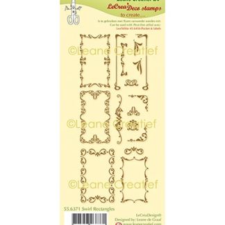 LeCreaDesign combi clear stamp Swirl Rechthoeken