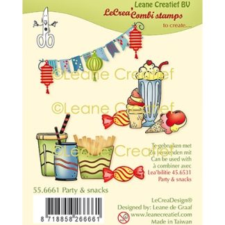 LeCreaDesignÃ - combi clear stamp Party en Snacks