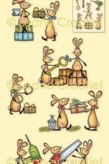 LeCrea - Clear stamp combi Bunnies speciale gelegenheden