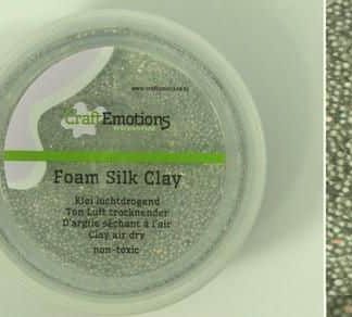 CraftEmotions Foamball clay - zilver glitter 75ml - 23gr