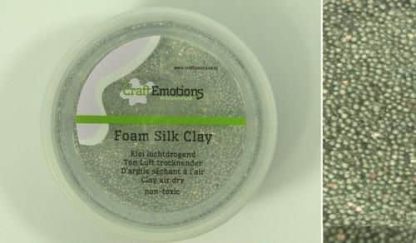 CraftEmotions Foamball clay - zilver glitter 75ml - 23gr