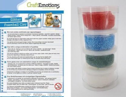 CraftEmotions Foamball clay - Xmas glitter set 4 x 23gr