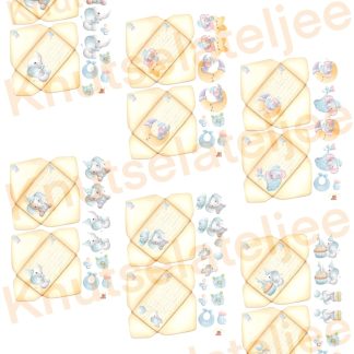 Baby blauw env set (6blz)