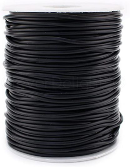 Rubber koord (2mm) black (5meter)