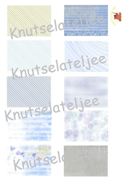 Blue Berry pattern paper (160gr enkel) 10blz