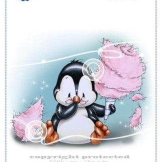 Penguin Candy Floss Rubber Cling Stamp
