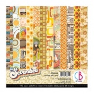 The Seventies Double-Sided Paper Pad 6""x6"" 24/Pkg