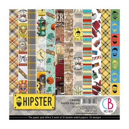 Hipster Double-Sided Paper Pad 15x15 24/Pkg