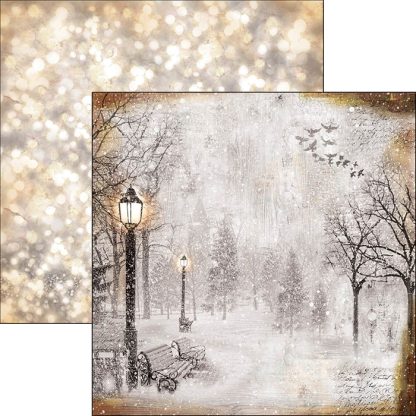 The first fall of snow Double-Sided Paper Sheet 12""x12""