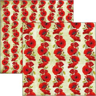 Poppies Double-Sided Paper Sheet 12""x12""