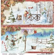 Snowmen Double-Sided Paper Sheet 12""x12""