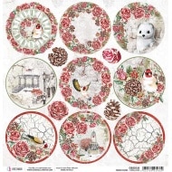 Frozen Roses Medallions Double-Sided Paper Sheet 12""x12""