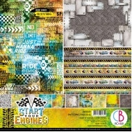 Start your Engines Double-Sided Patterns Pad 12""x12"" 8/Pkg