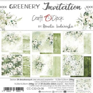 GREENERY INVITATION -a set of papers 15,2x15,2cm