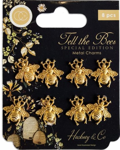 Craft Consortium Tell the Bees Special Edition Metal Charms Gold Bees