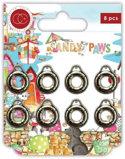 Craft Consortium Sandy Paws Life Rings Metal Charms