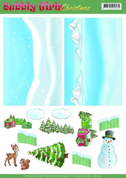 Background Sheets - Yvonne Creations - Bubbly Girls Christmas - 2