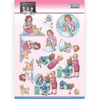 3D Cutting Sheet - Yvonne Creations - Bubbly Girls Professions - Beautician