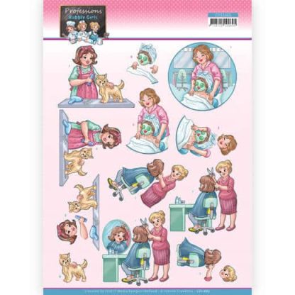 3D Cutting Sheet - Yvonne Creations - Bubbly Girls Professions - Beautician