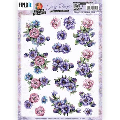 3D Cutting Sheets - Yvonne Creations - Very Purple - Blackberries