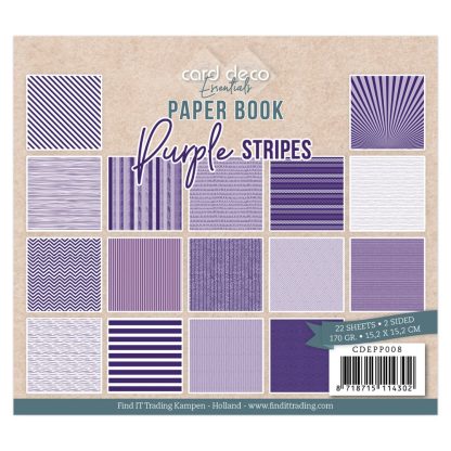 Card Deco Essentials - Paperbook - Purple Stripes
