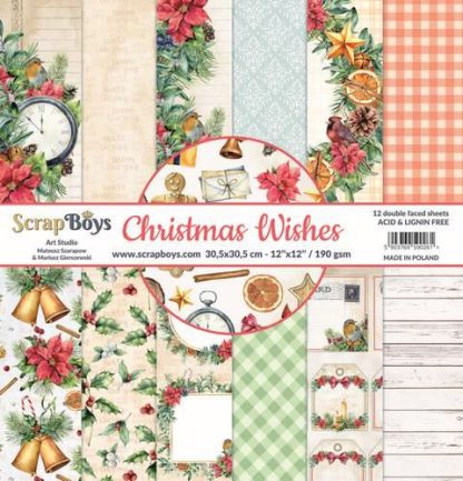 ScrapBoys Christmas Wishes paperset 12 vl+cut out elements-DZ