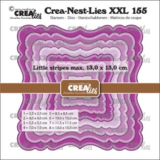 Crea-Nest-Lies XXL stansen no. 155, Fantasievierkant A met kleine streepjes
