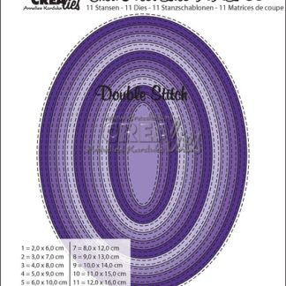 Crea-Nest-Lies XXL stansen no. 35- Ovalen met dubbele stiksteeklijn
