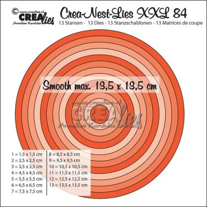 Crea-Nest-Lies XXL stansen no. 84- Gladde cirkels halve cm