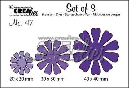 Crealies Set of 3 no. 47 Bloemen 19