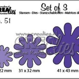 Crealies Set of 3 no. 51 bloem 22