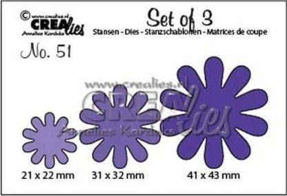 Crealies Set of 3 no. 51 bloem 22