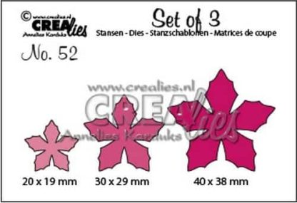 Crealies set of3 nr 52 bloemen