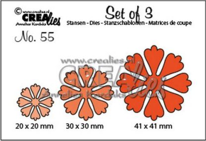 Crealies Set of 3 no. 55 Bloemen 24