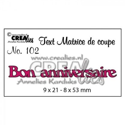 Crealies French text cutting die no.102 bon anniversaire