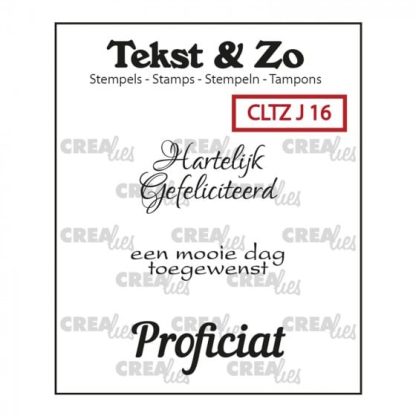 Crealies Tekst & Zo Dutch text stamp no.16 jarig
