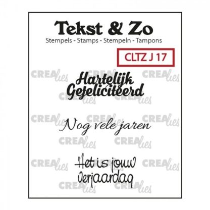 Crealies Tekst & Zo Dutch text stamp no.17 jarig