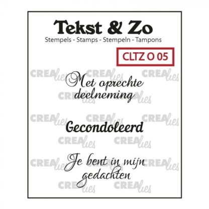 Crealies Tekst & Zo Dutch text stamp no.5 overlijden