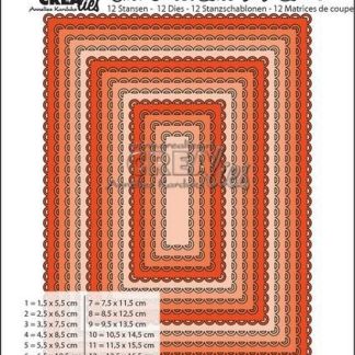 Crealies Crea-Nest-Lies XXL no 72 Rectangles with open scallop